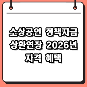 소상공인 정책자금 상환연장 신청 방법과 2026년 바뀐 조건 총정리