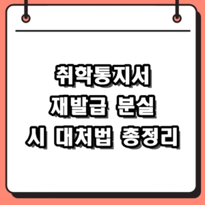 취학통지서 재발급 방법 분실 시 당황하지 마세요