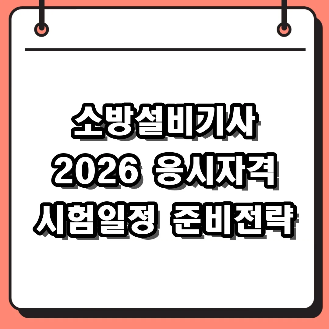 소방설비기사 2026 응시자격 시험일정 준비전략