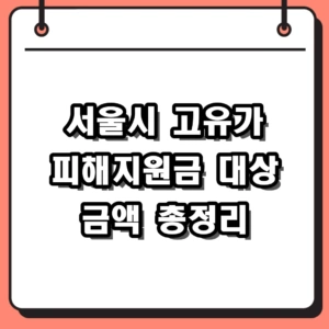 [2026] 서울시 고유가 피해지원금 신청 방법 및 대상 지급 금액 총정리