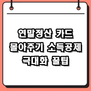 연말정산 카드 몰아주기 맞벌이 부부 소득공제 극대화 전략
