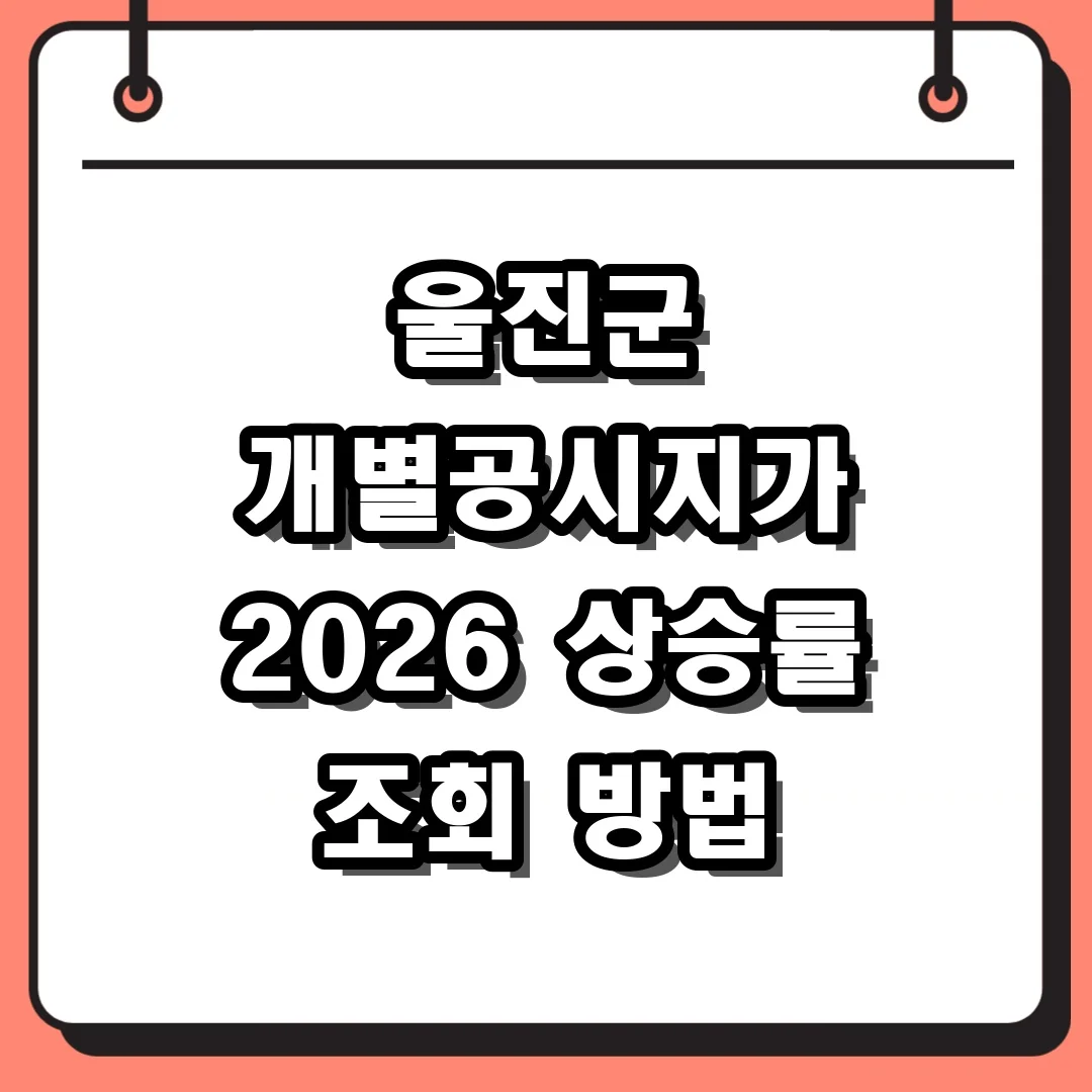 울진군 개별공시지가 2026 상승률 조회 방법