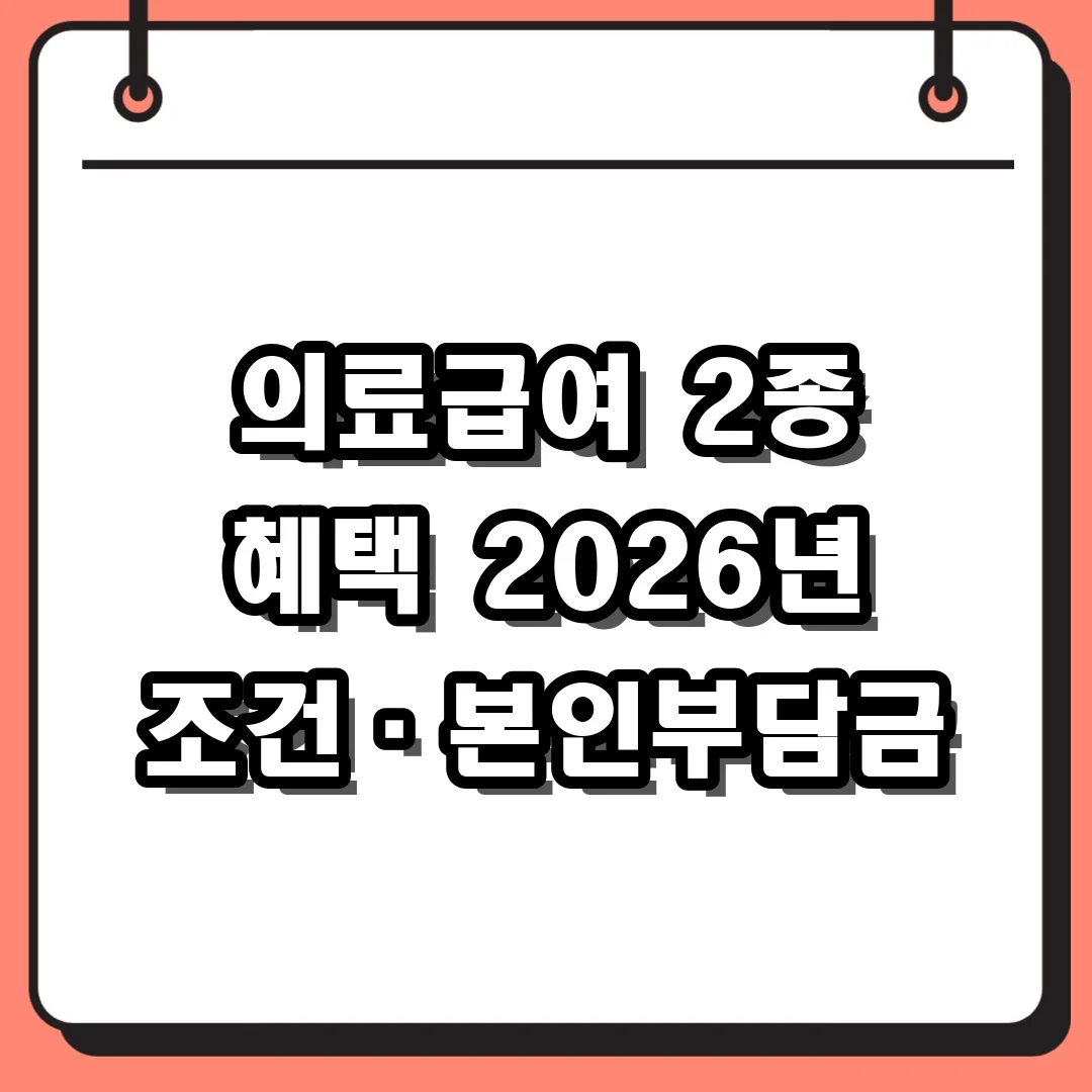 의료급여 2종 혜택 2026년 조건·본인부담금
