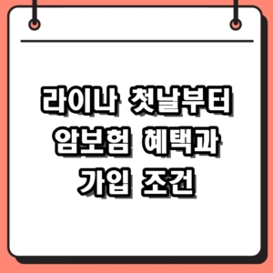 라이나 첫날부터 암보험 보장 내용 및 가입 조건 상세 분석