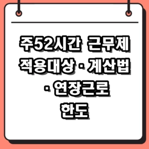 주52시간 근무제 적용대상 계산방법 연장근로 한도 확인하기
