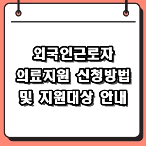 외국인근로자 의료지원 2026년 신청방법 및 지원대상 무료 진료 병원 정리