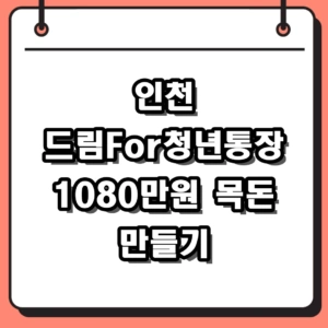 2026년 인천 드림For청년통장 신청방법 및 1,080만원 혜택 정리