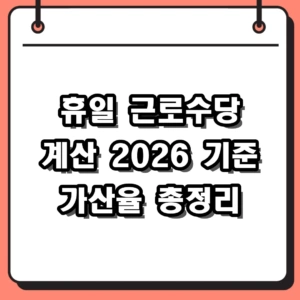 휴일 근로수당 계산 방법 및 2026 지급 기준 가산율 총정리