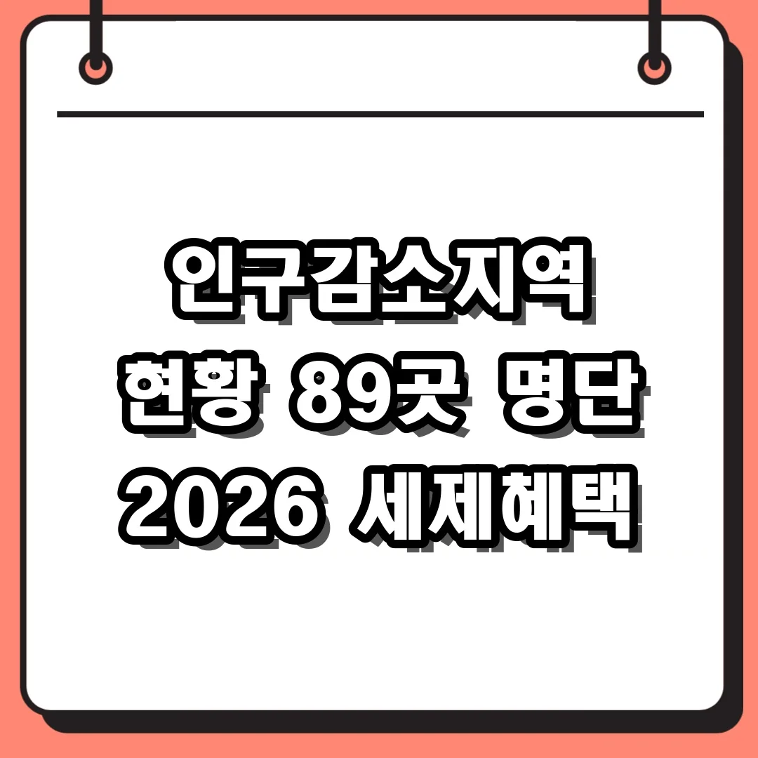 인구감소지역 현황 89곳 명단 2026 세제혜택