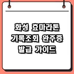2026 화성 효마라톤 기록조회 방법 및 완주증 발급 총정리