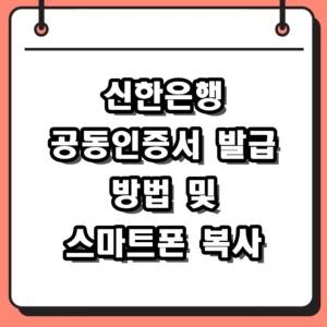 신한은행 공동인증서 발급 방법 및 PC 스마트폰 복사 과정 총정리