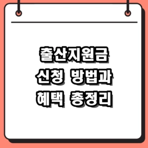 2026년 출산지원금 신청 방법 종류 및 지자체 혜택 총정리
