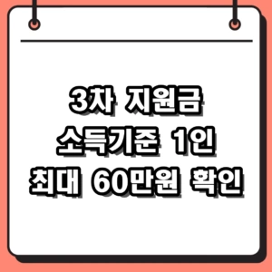 2026년 3차 지원금 소득기준 신청방법 및 대상 자격 총정리