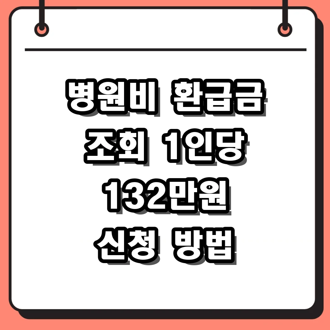 병원비 환급금 조회 1인당 132만원 신청 방법