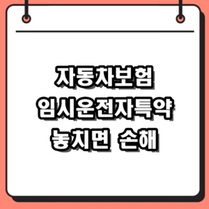 자동차보험 임시운전자특약 가입방법 및 기간 확인