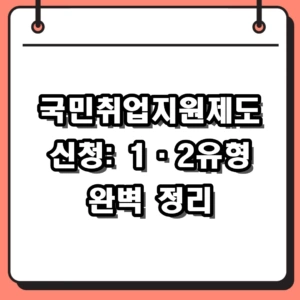 2026 국민취업지원제도 신청 방법 및 1유형 2유형 자격요건 정리