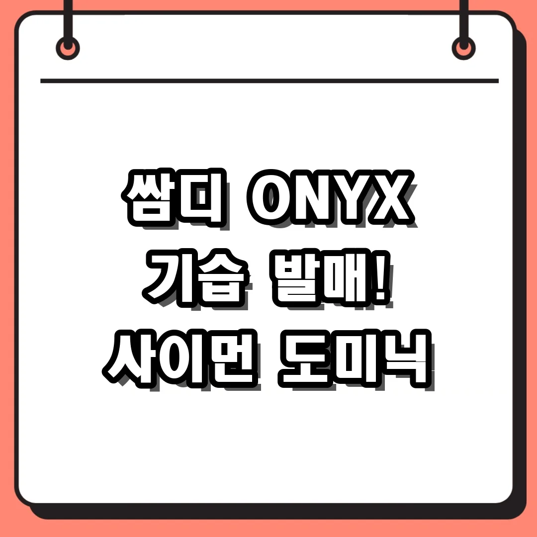 쌈디 ONYX 기습 발매! 사이먼 도미닉