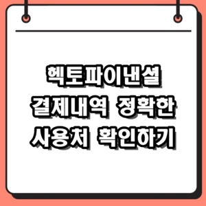 어느 날 찍힌 헥토파이낸셜 결제내역, 당황하지 않고 사용처 확인하는 법