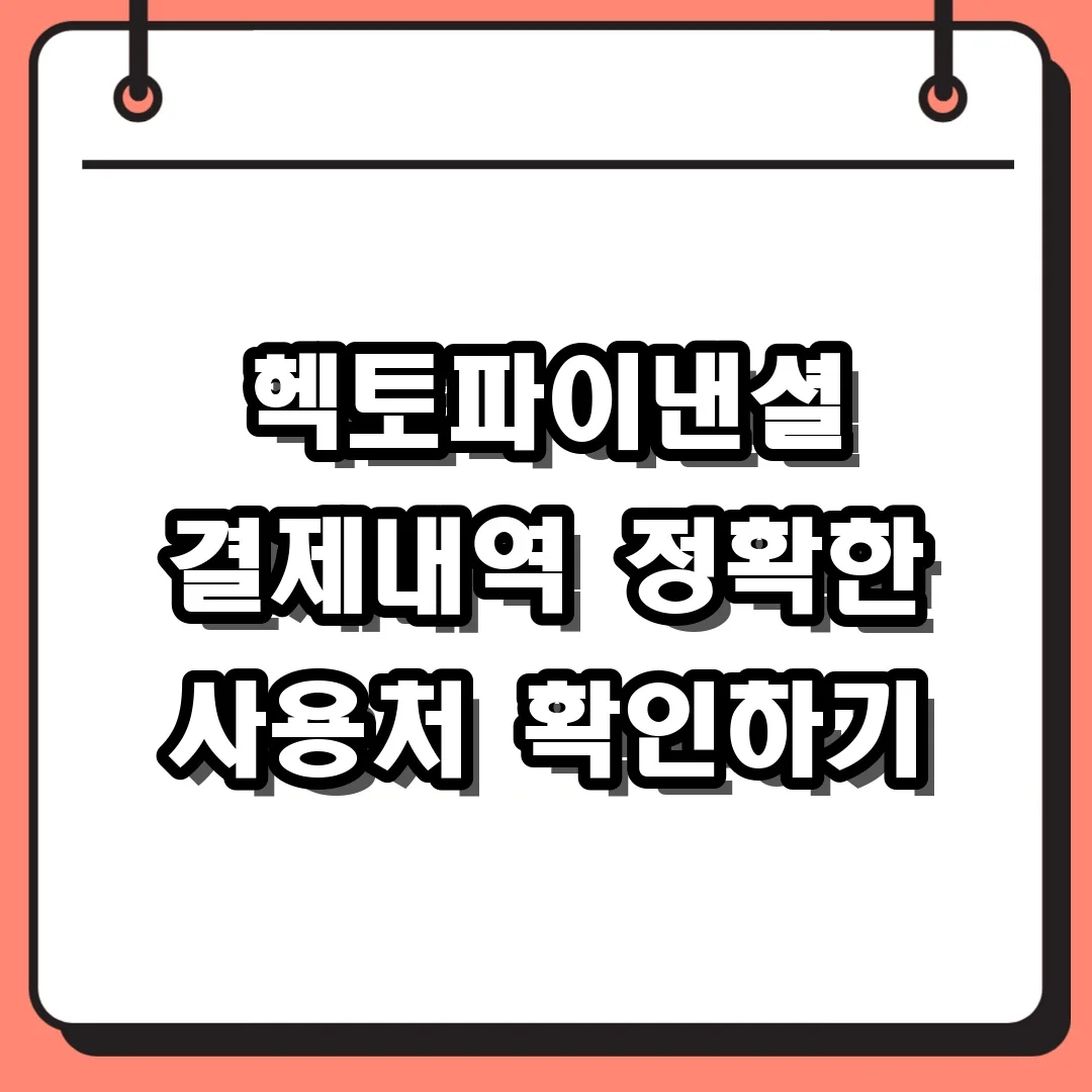 헥토파이낸셜 결제내역 정확한 사용처 확인하기