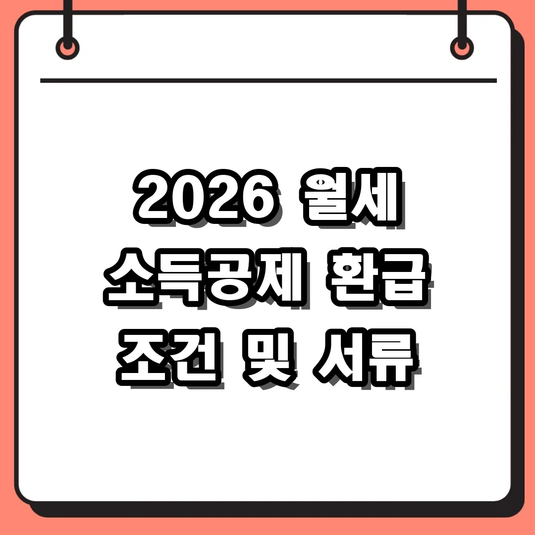 2026 월세 소득공제 환급 조건 및 서류