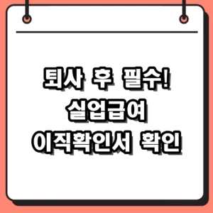 퇴사 후 필수! 실업급여 이직확인서 확인 및 발급요청 방법