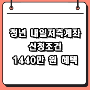 청년내일저축계좌 신청조건 및 1440만 원 만기 혜택 정리