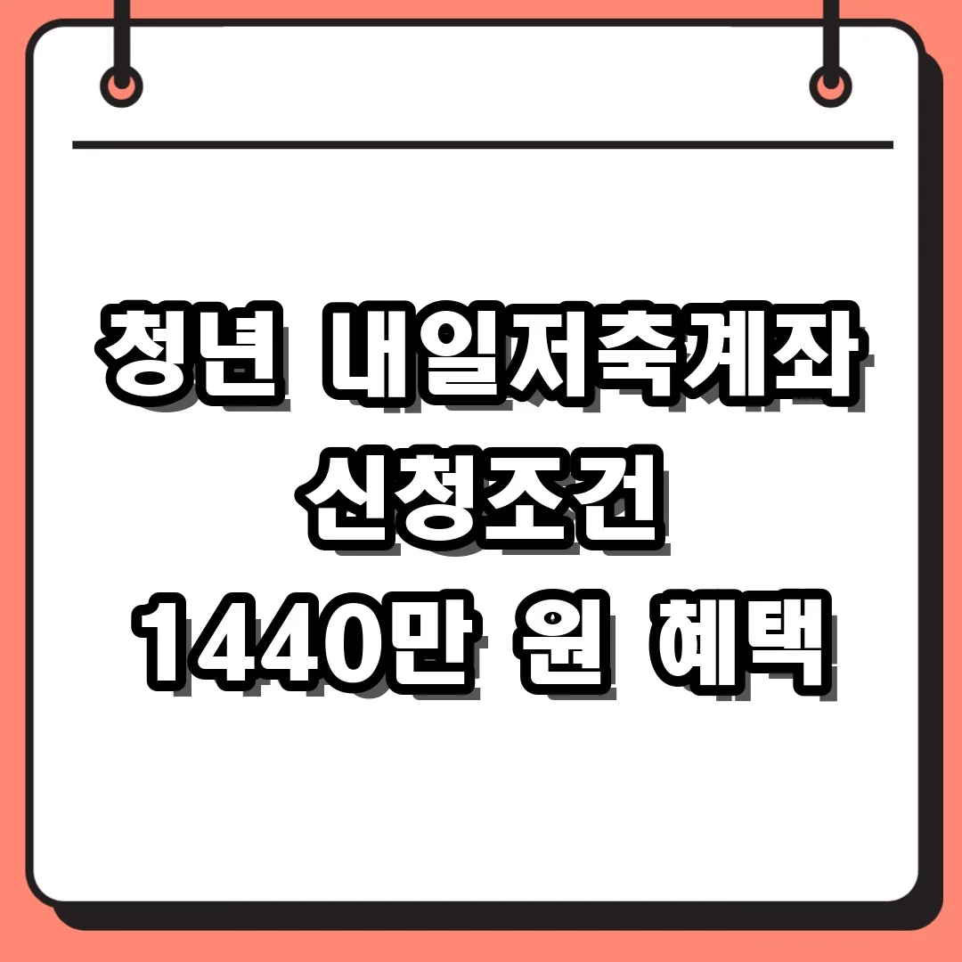 청년 내일저축계좌 신청조건 1440만 원 혜택