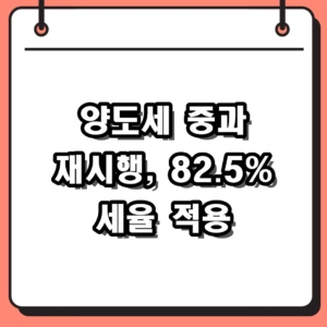 2026 다주택자 양도세 중과 재시행 확정과 82.5% 세율 타격