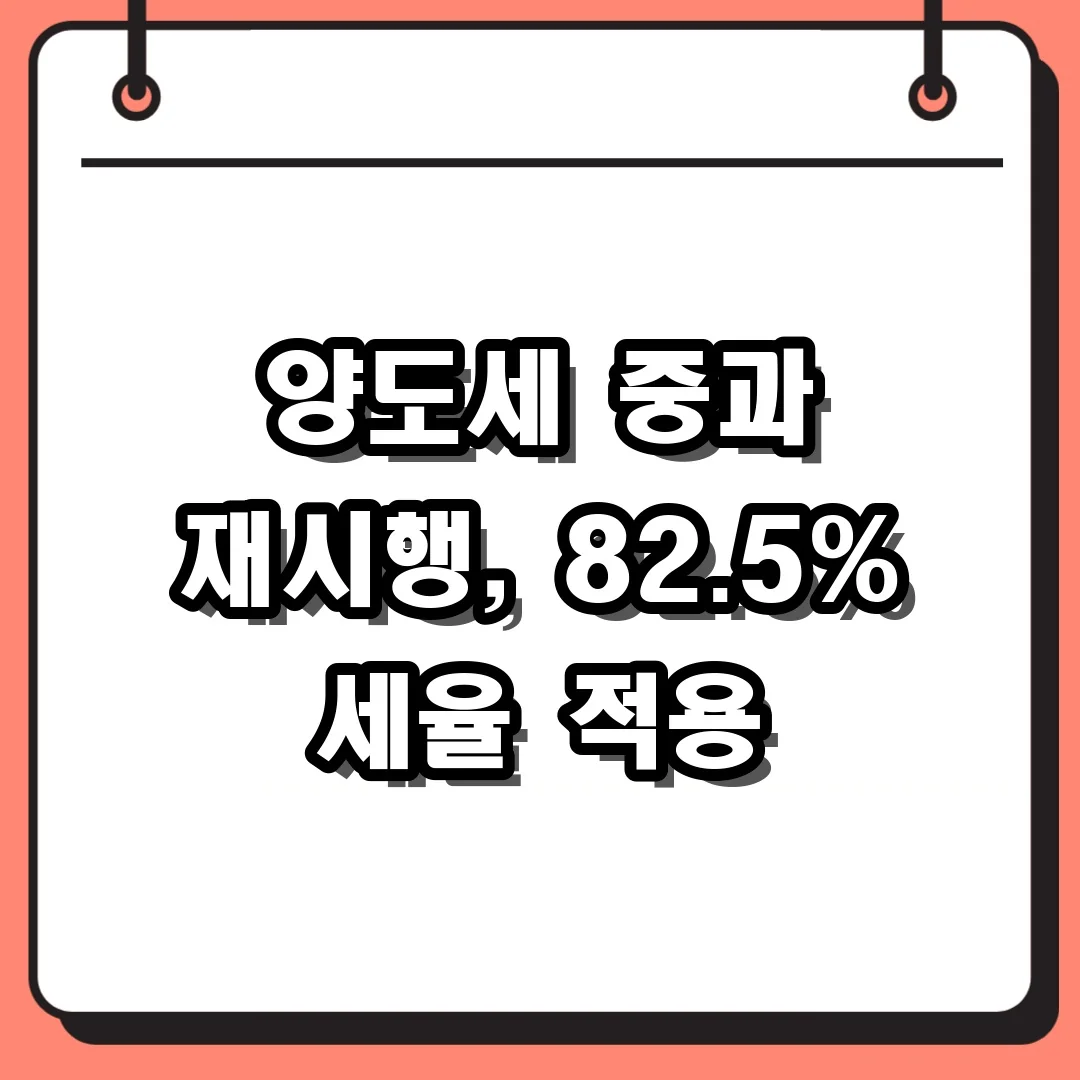 양도세 중과 재시행, 82.5% 세율 적용