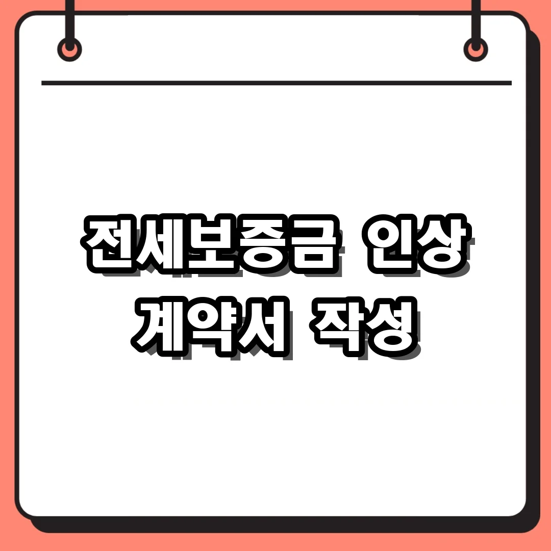 전세보증금 인상 계약서 작성