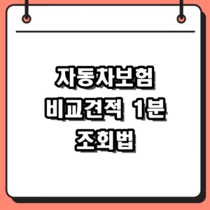 자동차보험 비교견적 1분 조회 및 다이렉트 가입 절차