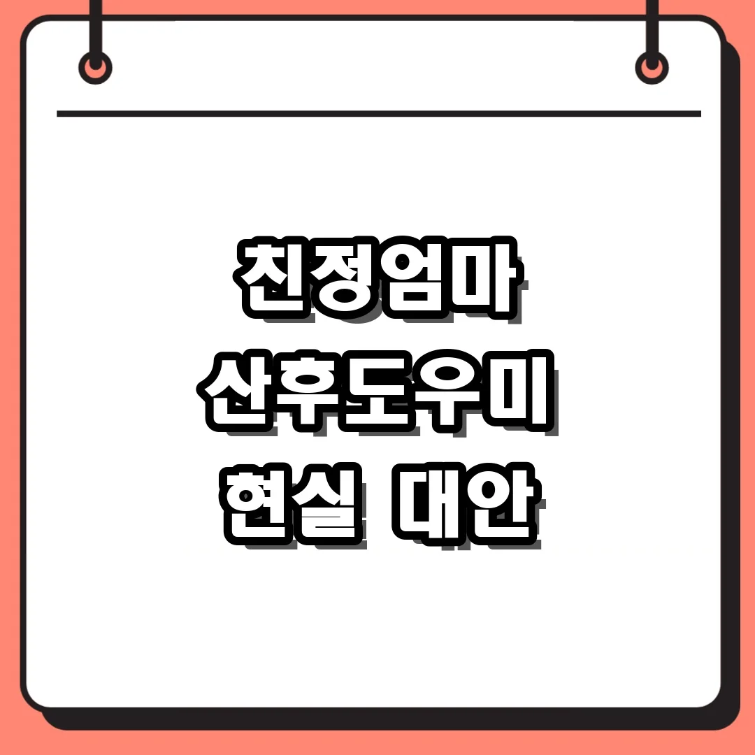 친정엄마 산후도우미 현실 대안
