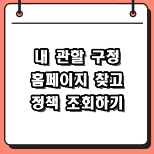 2026년 내 관할 구청 홈페이지 찾기 및 정책 혜택 조회 방법