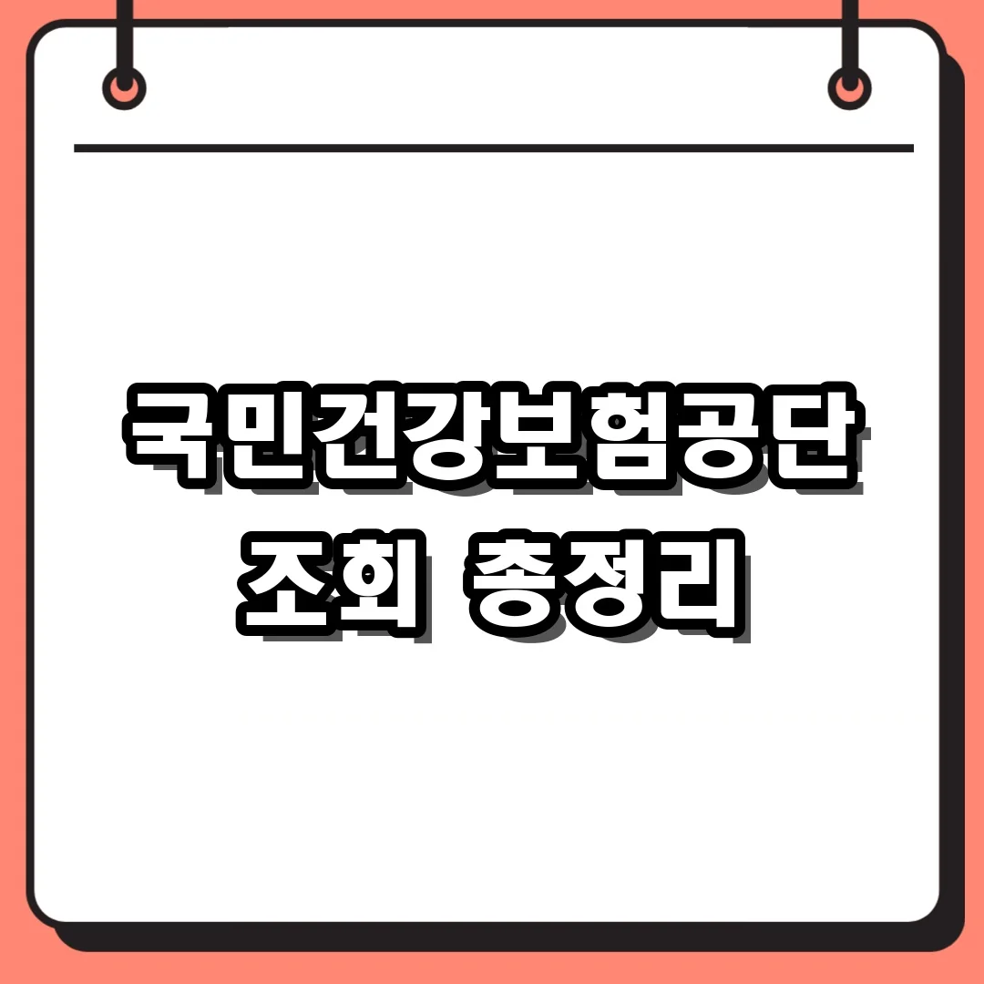 국민건강보험공단 조회 총정리