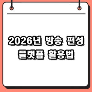 2026년 방송 편성표 변화와 실시간 스트리밍 플랫폼 활용기