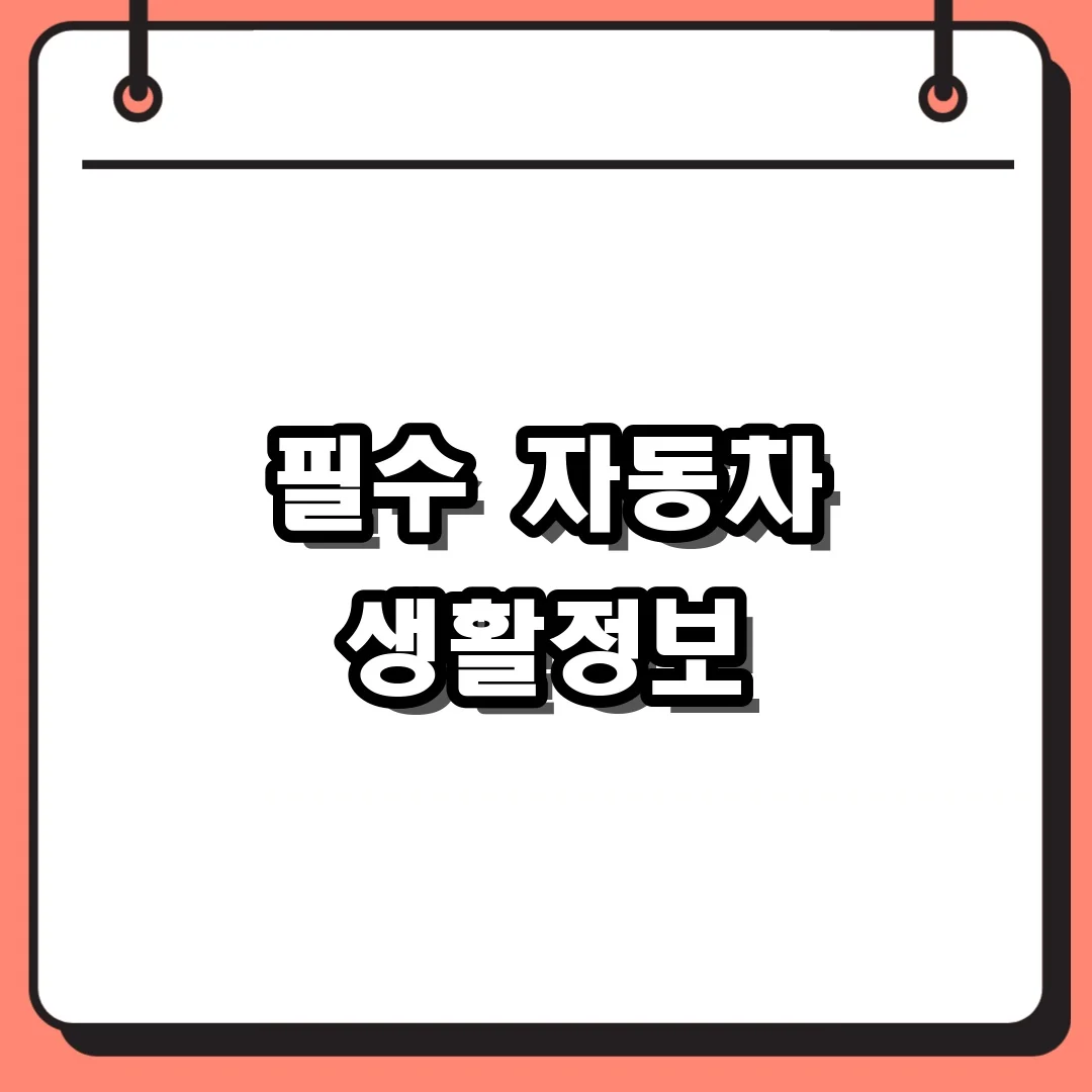 필수 자동차 생활정보