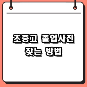 초중고 졸업사진 찾는 방법 및 나이스 온라인 발급 총정리