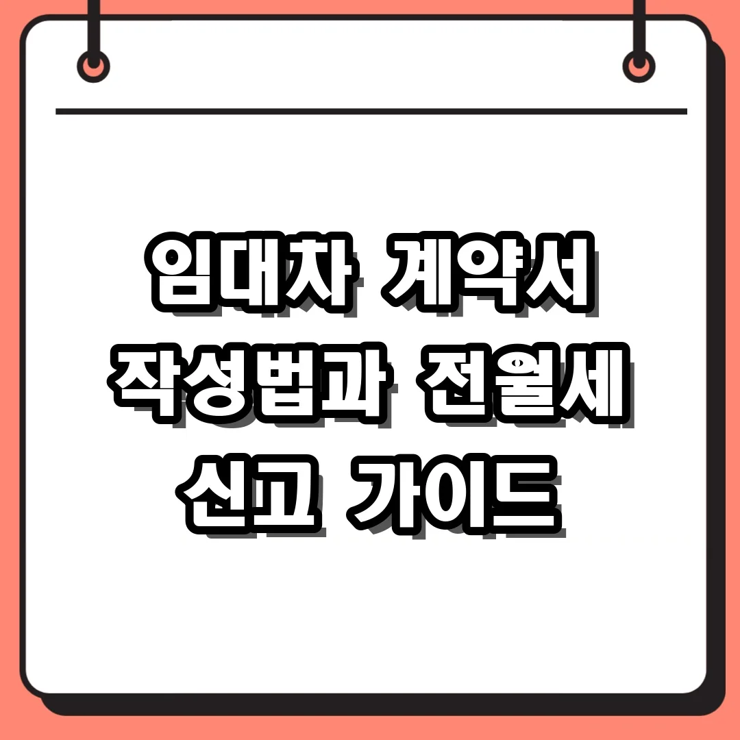 임대차 계약서 작성법과 전월세 신고 가이드