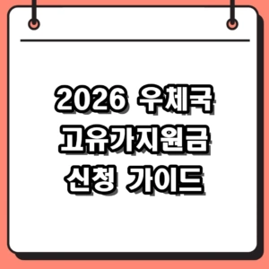 2026년 우체국 고유가지원금 대상 및 신청 방법 총정리