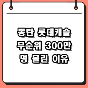 동탄 롯데캐슬 무순위 청약 300만 명 몰린 이유와 10억 시세차익 분석