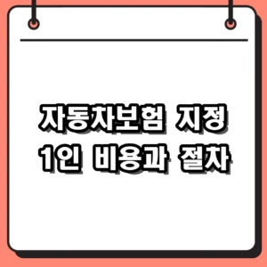 타인도 가능한 자동차보험 지정 1인 추가 방법과 예상 비용 정리