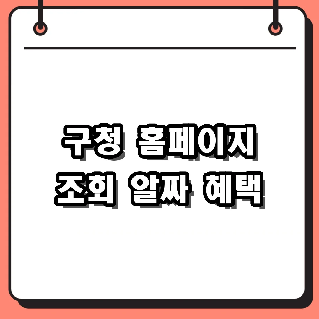 구청 홈페이지 조회 알짜 혜택