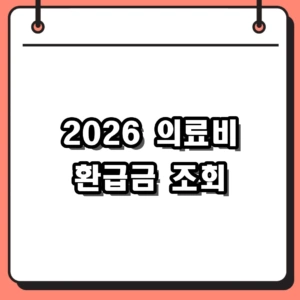 2026년 의료비 환급금 조회 및 병원비 신청 방법 총정리