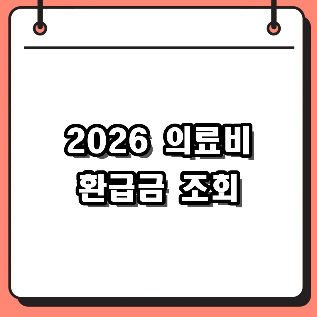 2026 의료비 환급금 조회