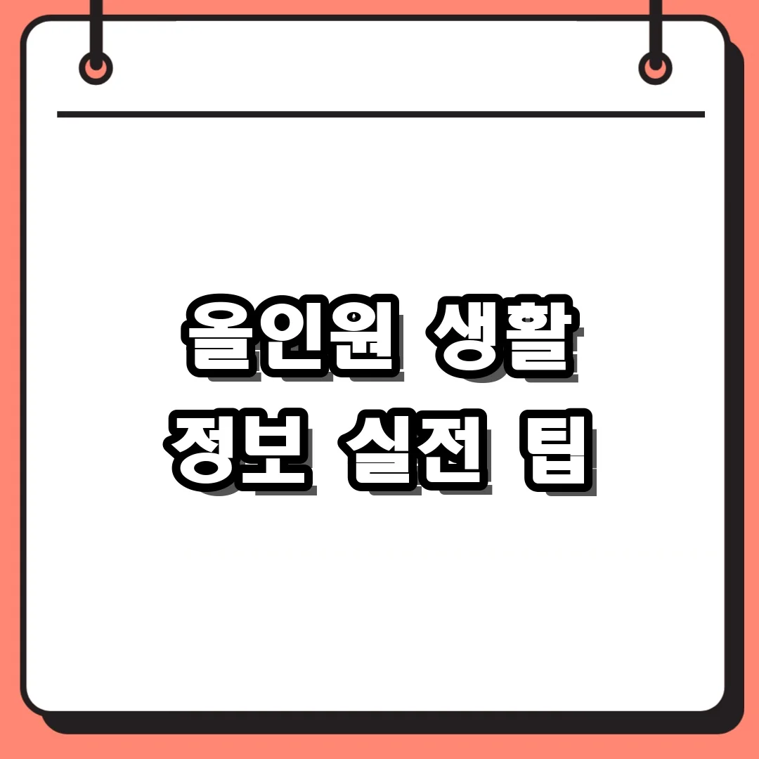 올인원 생활 정보 실전 팁
