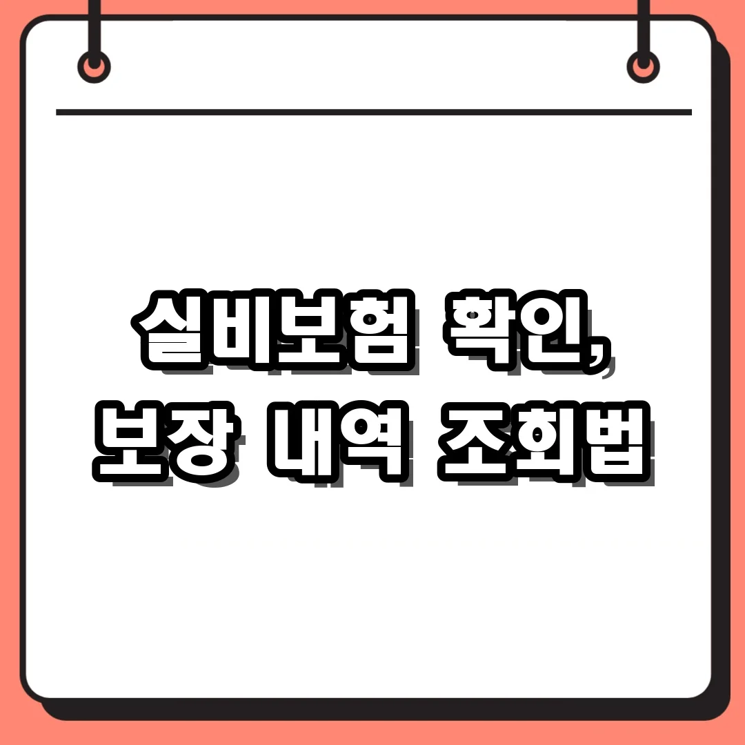 실비보험 확인, 보장 내역 조회법
