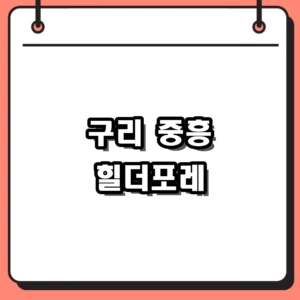 구리 중흥 힐더포레 분양가 평면도와 1순위 청약 결과