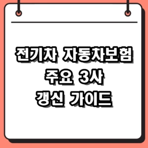 2026 전기차 자동차보험 주요 3사 갱신 특약 핵심 가이드