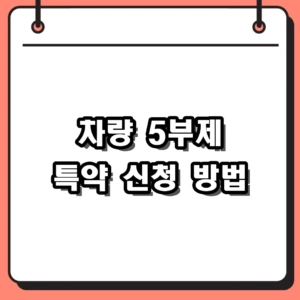 2026 차량 5부제 특약 신청 방법 및 자동차보험 2% 환급 조건