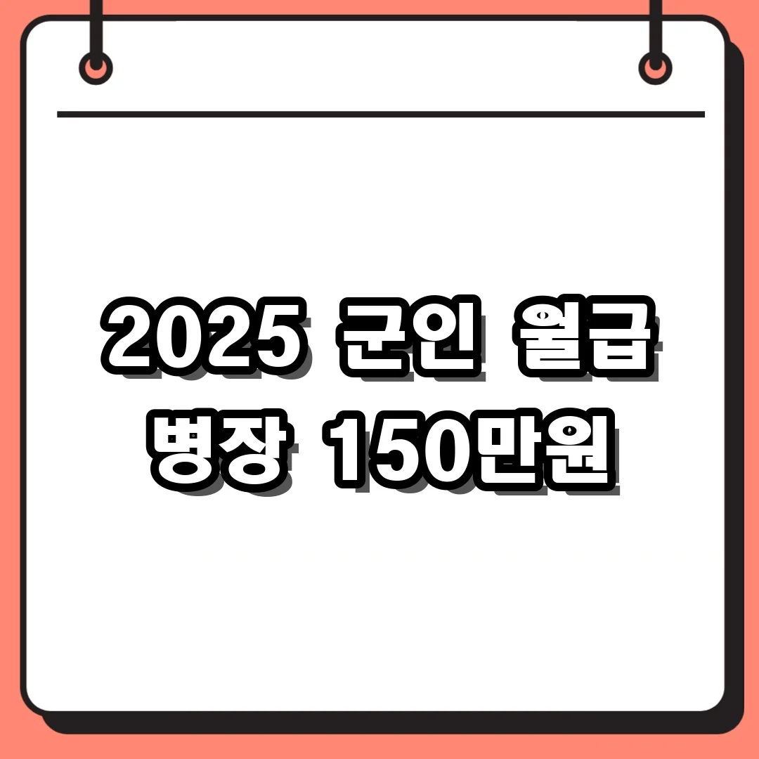 2025 군인 월급 병장 150만원